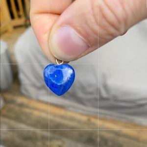 Cobalt Glass Heart Charm from Murano